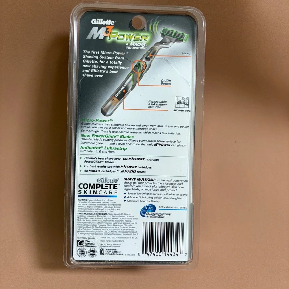 Gillette M3 Power Mach3 Innovation Razor Set Gel Vintage 2004 New Sealed Rare